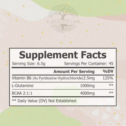 Supplement Facts of BCAA Fruit Punch - Optimal Muscle Recovery & Growth
