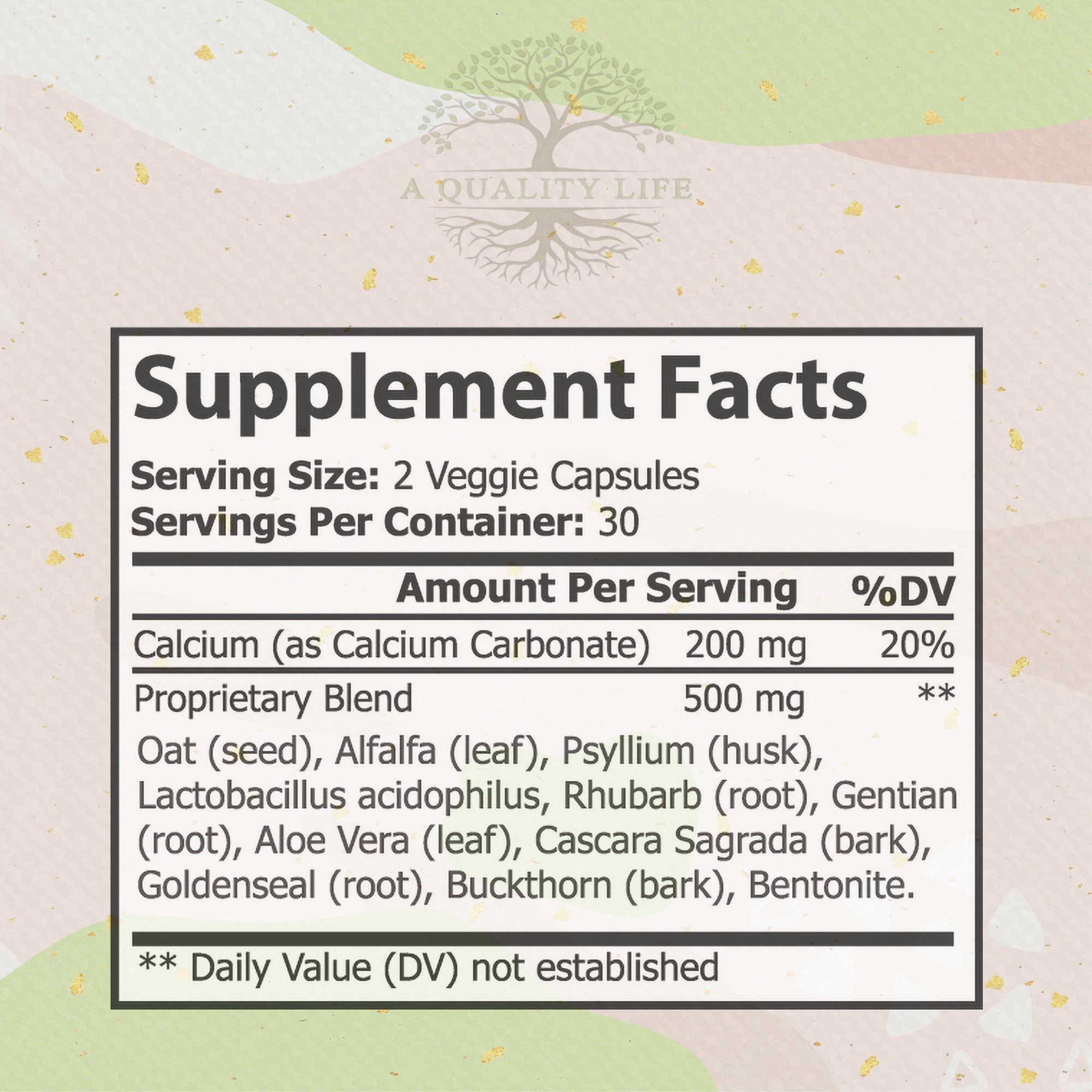 Supplement Facts of Colon Sweep