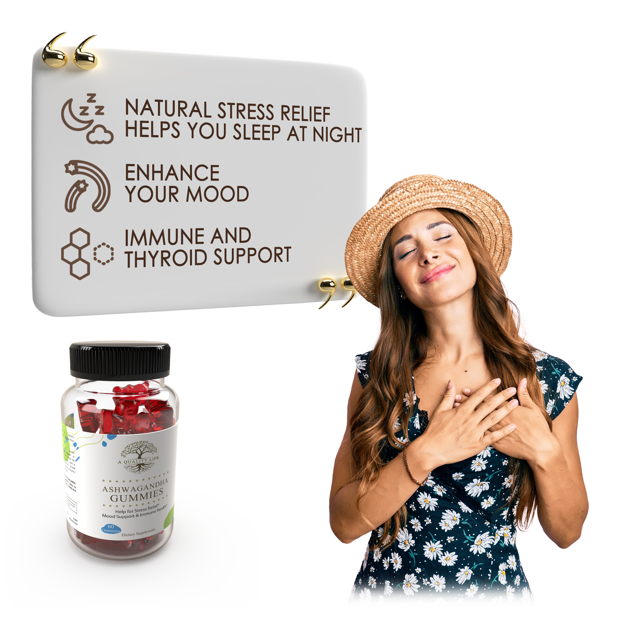 Ashwagandha Gummies Bottle - Natural Stress Relief