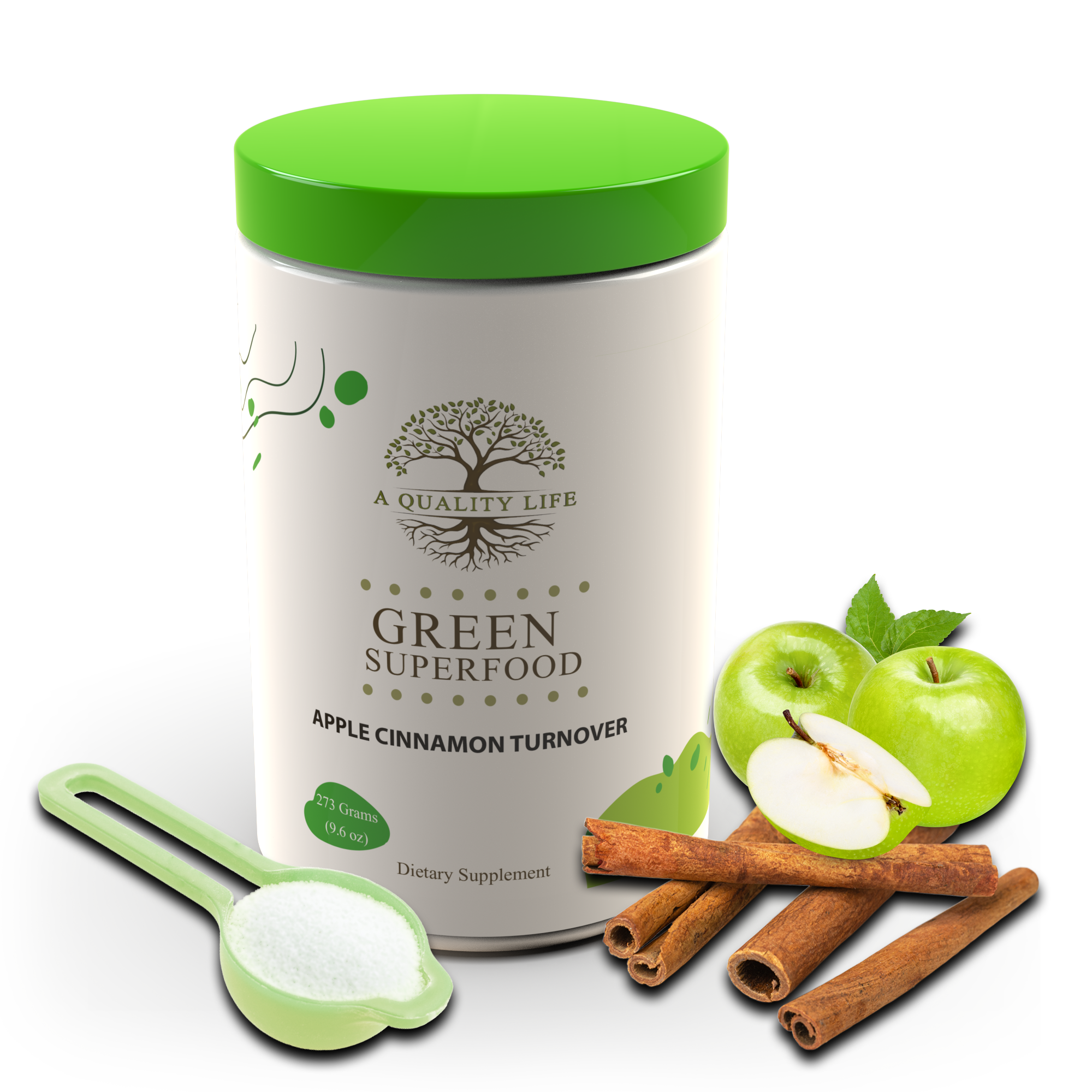  Kaged Organic Greens Superfood Powder, Apple Cinnamon, Wellness with Supergreens, Apple Cider Vinegar, Ashwaghanda